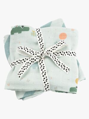 Done By Deer Celebration Musselin Tæppe 2-pak, Blue