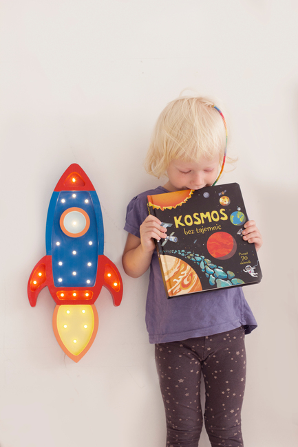 Little Lights Lampe Rumraket, Navy/Rød