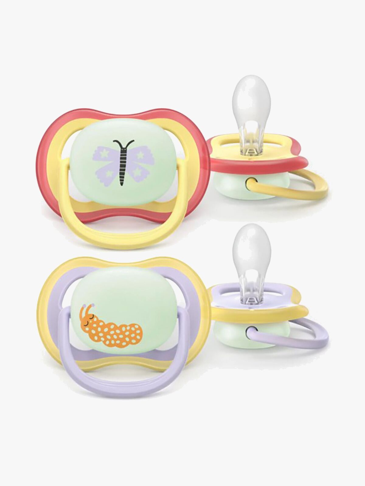 Philips Avent Ultra Air-sut Night 0-6m 2-pak, Gul/lilla
