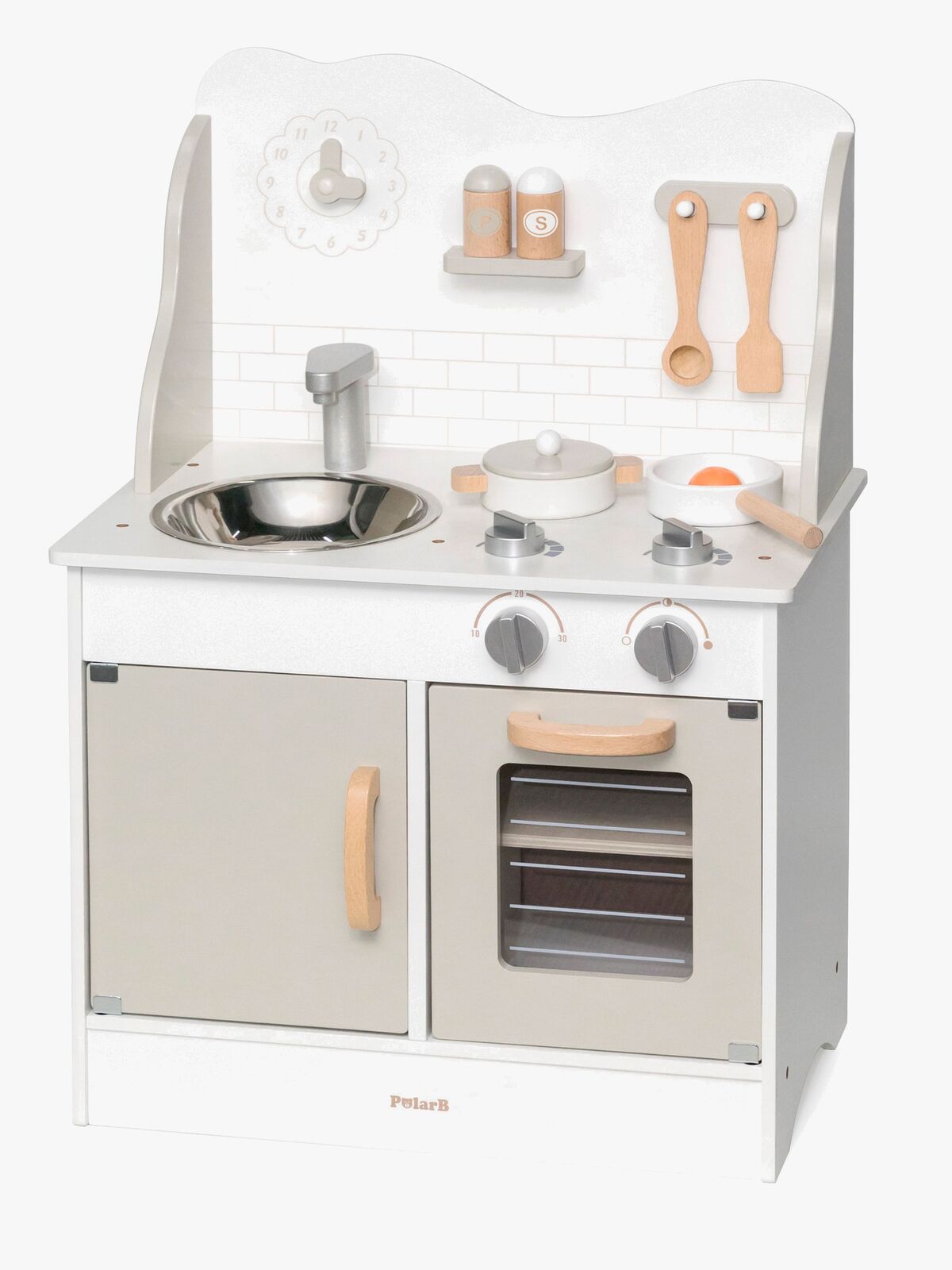 PolarB Legekøkken med Tilbehør, Grå