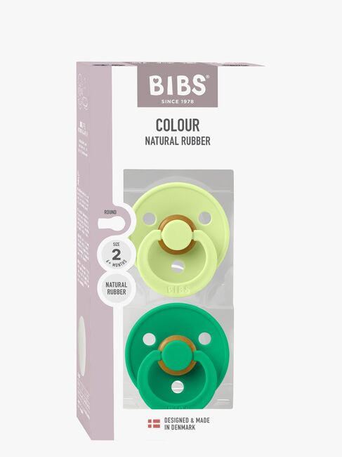 BIBS Colour Sut 2-pak Latex Str. 2 Rund, Matcha/Cactus