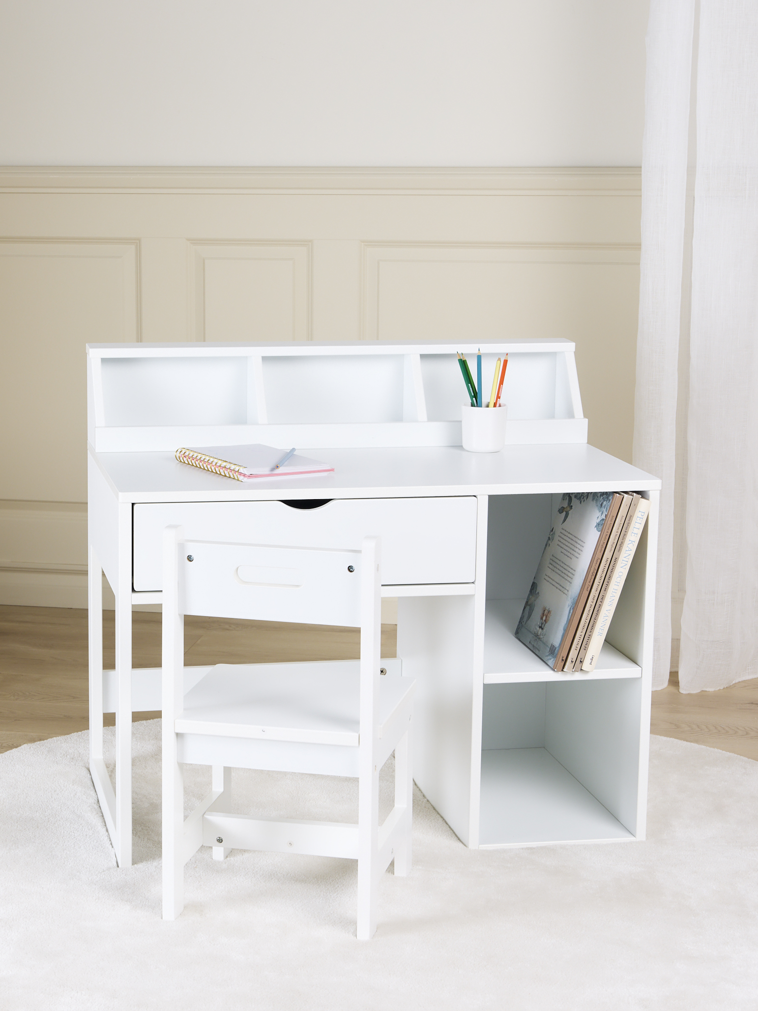 Alice & Fox FAY Skrivebord med Stol, White, Børnemøbler, Indretning børneværelse