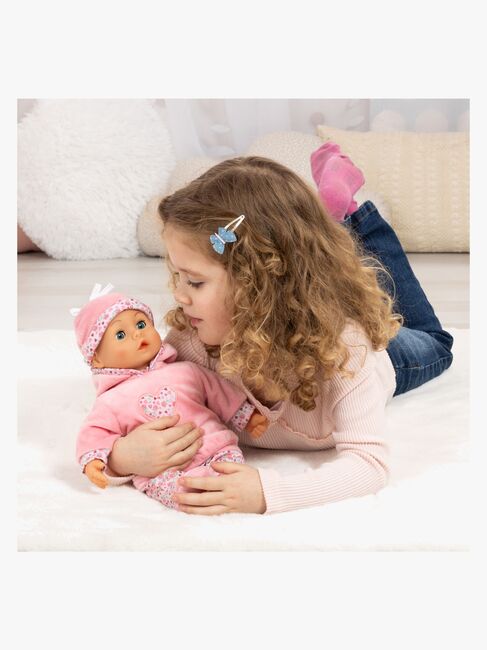 Bayer Design First Words  Interaktiv Dukke 38cm, Pink Blomster
