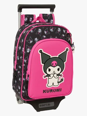 Hello Kitty Kuromi Trolley Kuffert 10L, Lyserød/sort