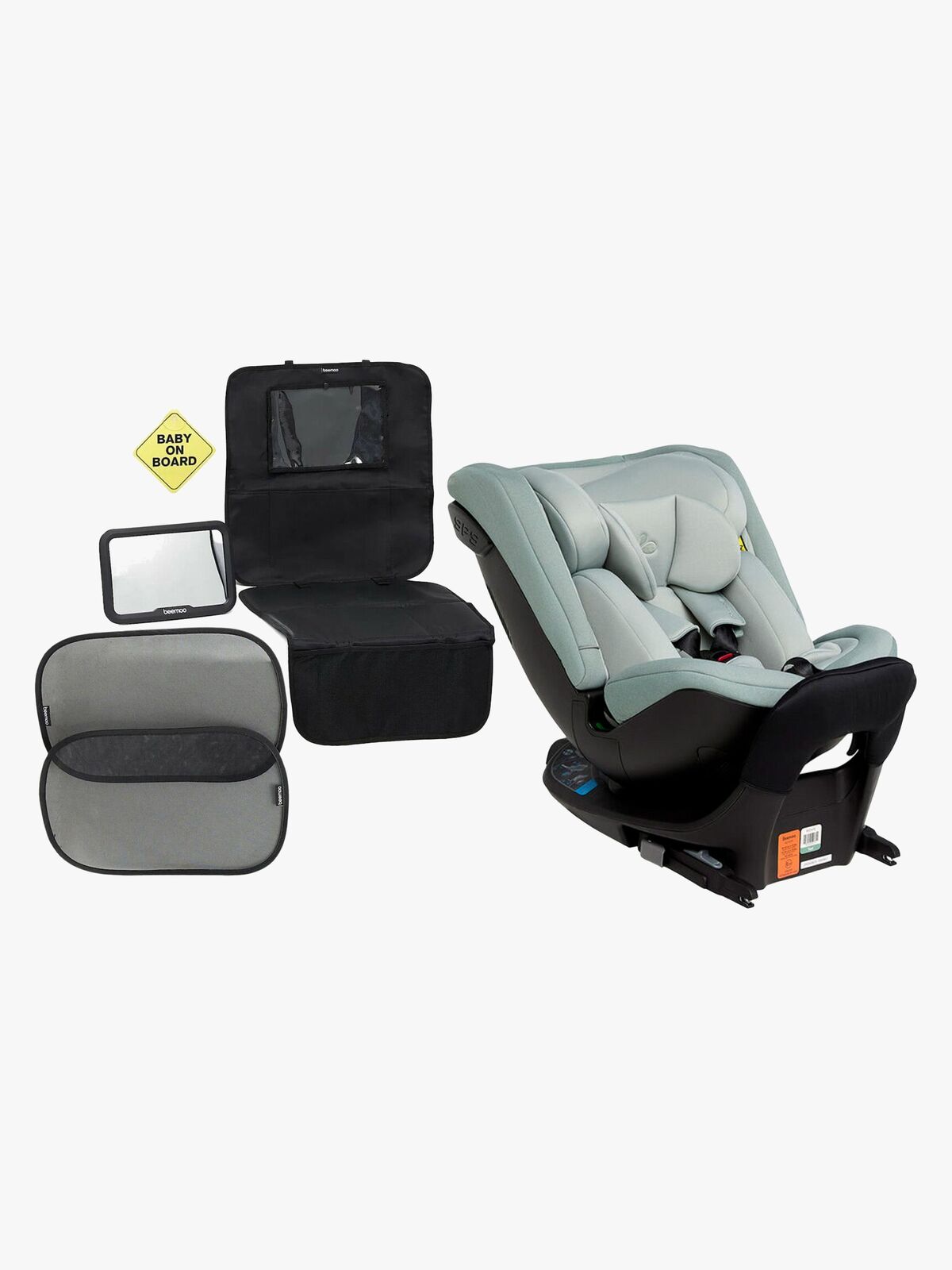 Beemoo Rotate i-Size Autostol inkl. Beemoo Tilbehørspakke til Autostol, Teal
