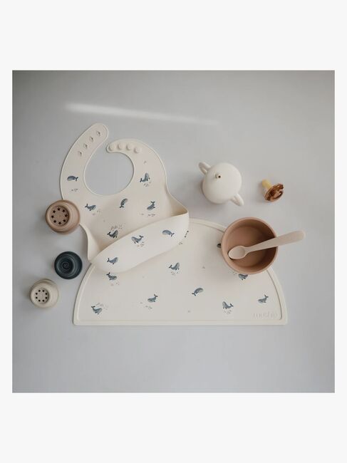 Mushie Dækkeserviet Silikone, Whales