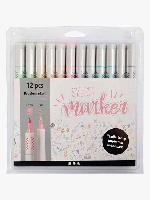 Creativ Company Sketch Marker Tusser Pastelfarver 12-pak