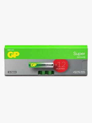 GP Super Alkaline G-TECH AAA/LR03 Batterier 12-Pak