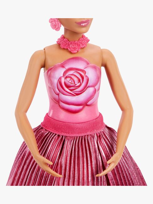Barbie Petal Pop Flower Surprise Dukke Rose, Rød