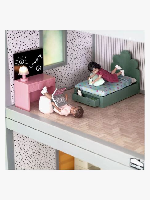Lundby Teenage Room Set Dukkehustilbehør, Grøn/Lyserød
