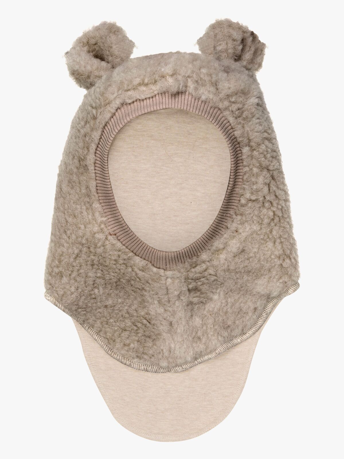 Huttelihut Teddy-elefanthue med Ører Merinould, Camel Melange