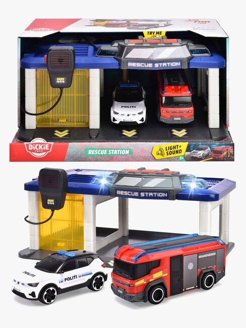 Dickie Toys Dansk Redningsstation med 2 Transportmidler