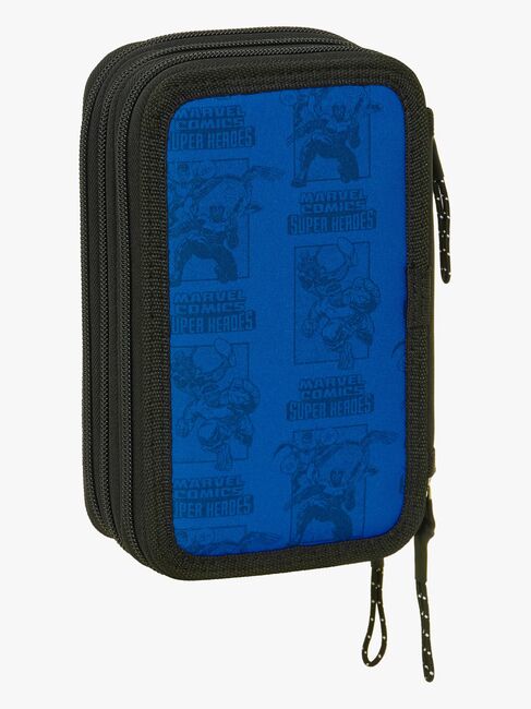 Marvel Avengers  Fyldt Penalhus med 3 Rum 37 Dele, Blå