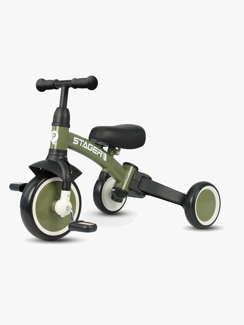 QPlay Stager 3-i-1 Transformerbar Trehjulet Cykel, Grøn