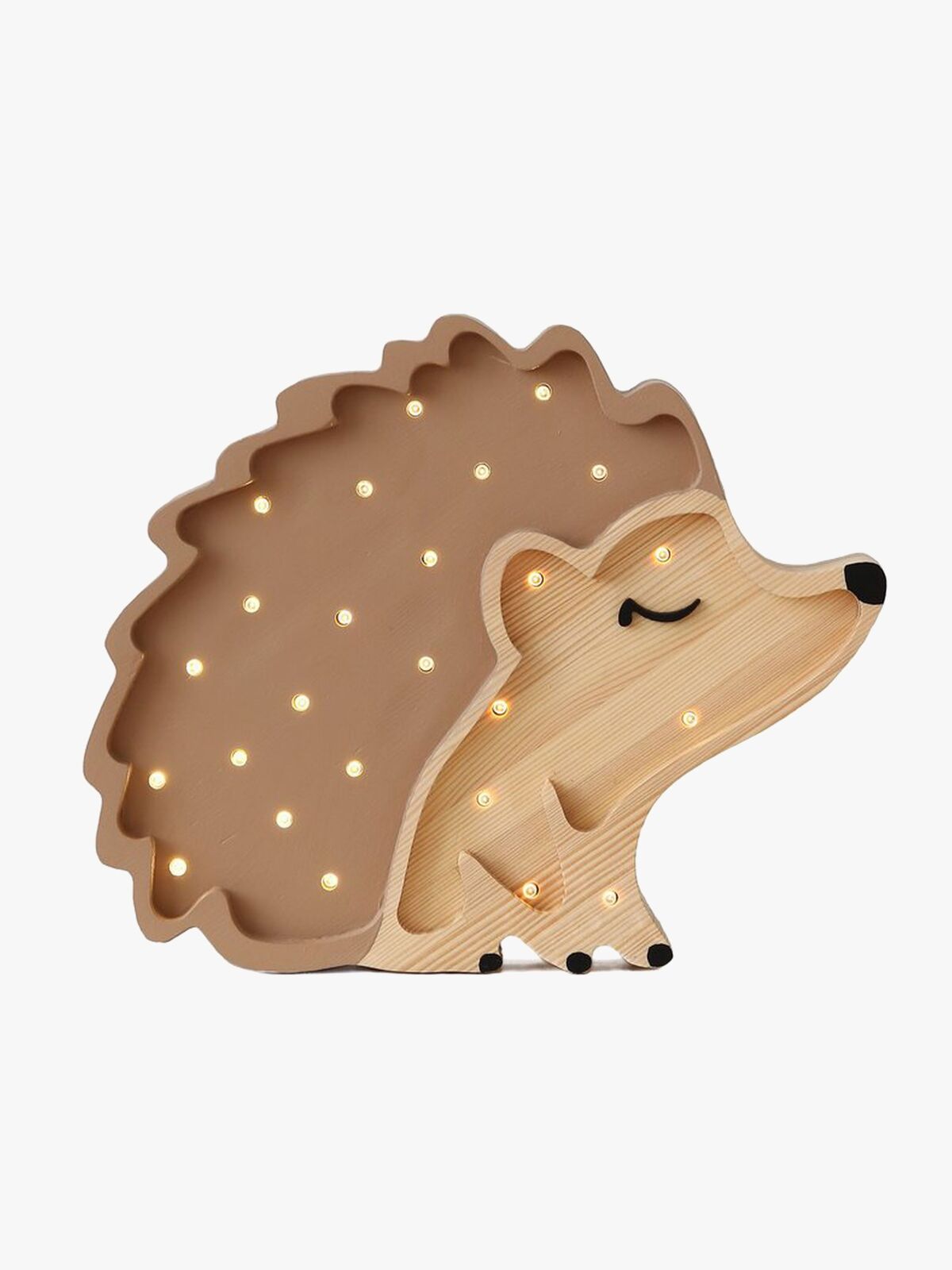 Little Lights Lampe Pindsvin, Træ/Cappucino