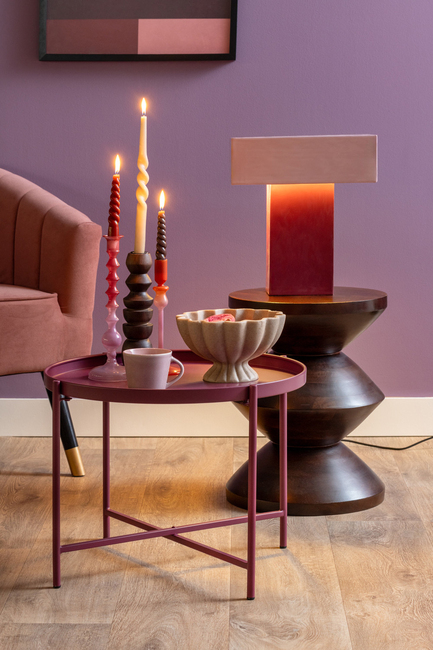 PresentTime Grato Recto Bordlampe, Dark Mauve/Soft Lavender
