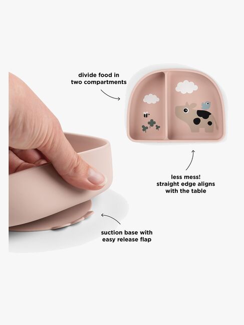 Done By Deer Tiny Farm Opdelt Tallerken Stick & Stay, Powder