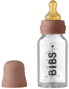 BIBS Glasflaske med Komplet Latexsæt 110 ml, Woodchuck
