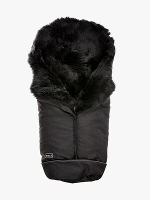 Bozz Lammeskindskørepose Langhåret, Black Melange/Grey