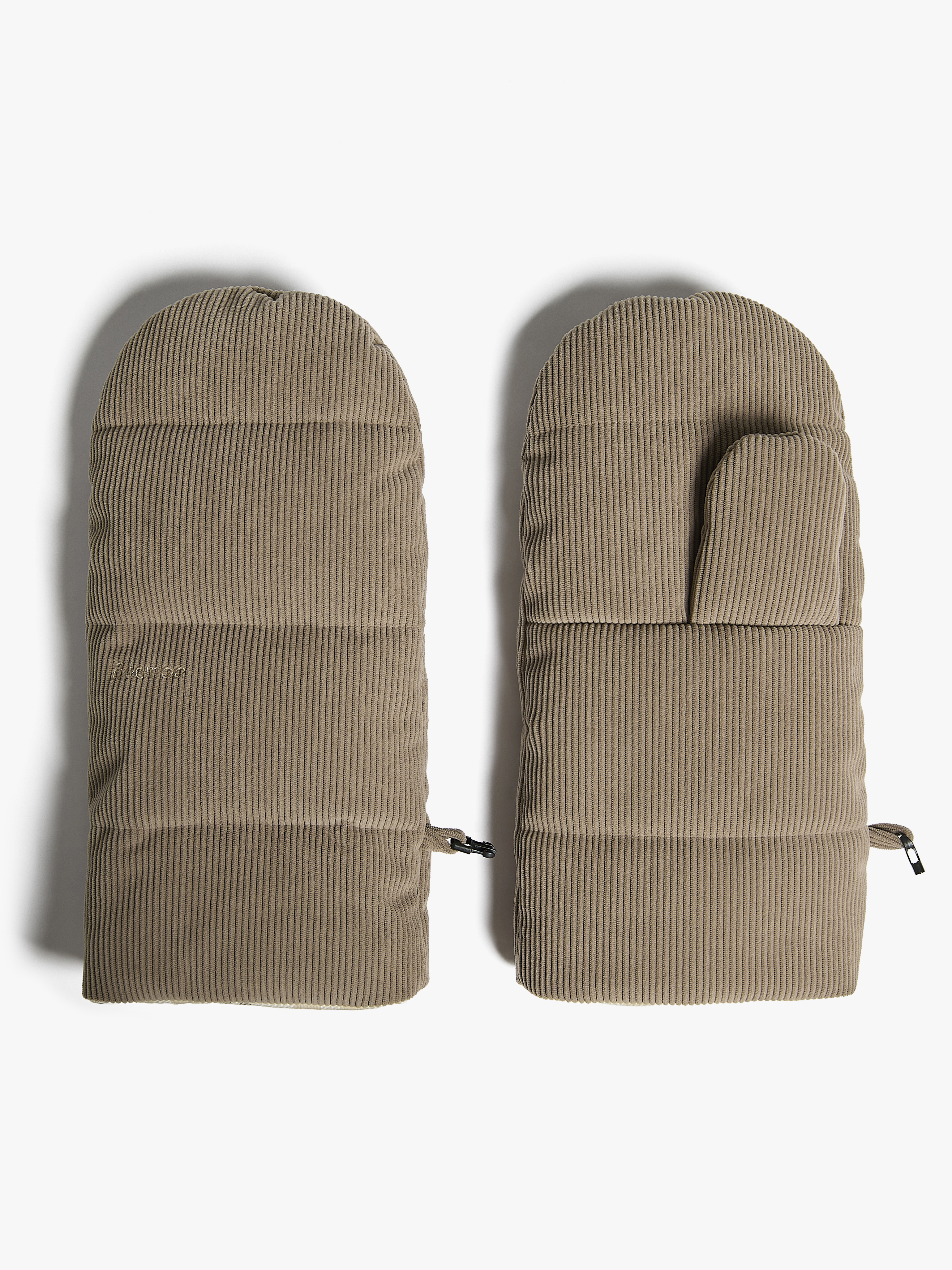 Beemoo Barnevognsvanter, Taupe Corduroy/Checkered