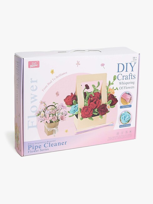Fippla DIY-sæt Buket Blomster med Piberensere 21 Dele, Rød