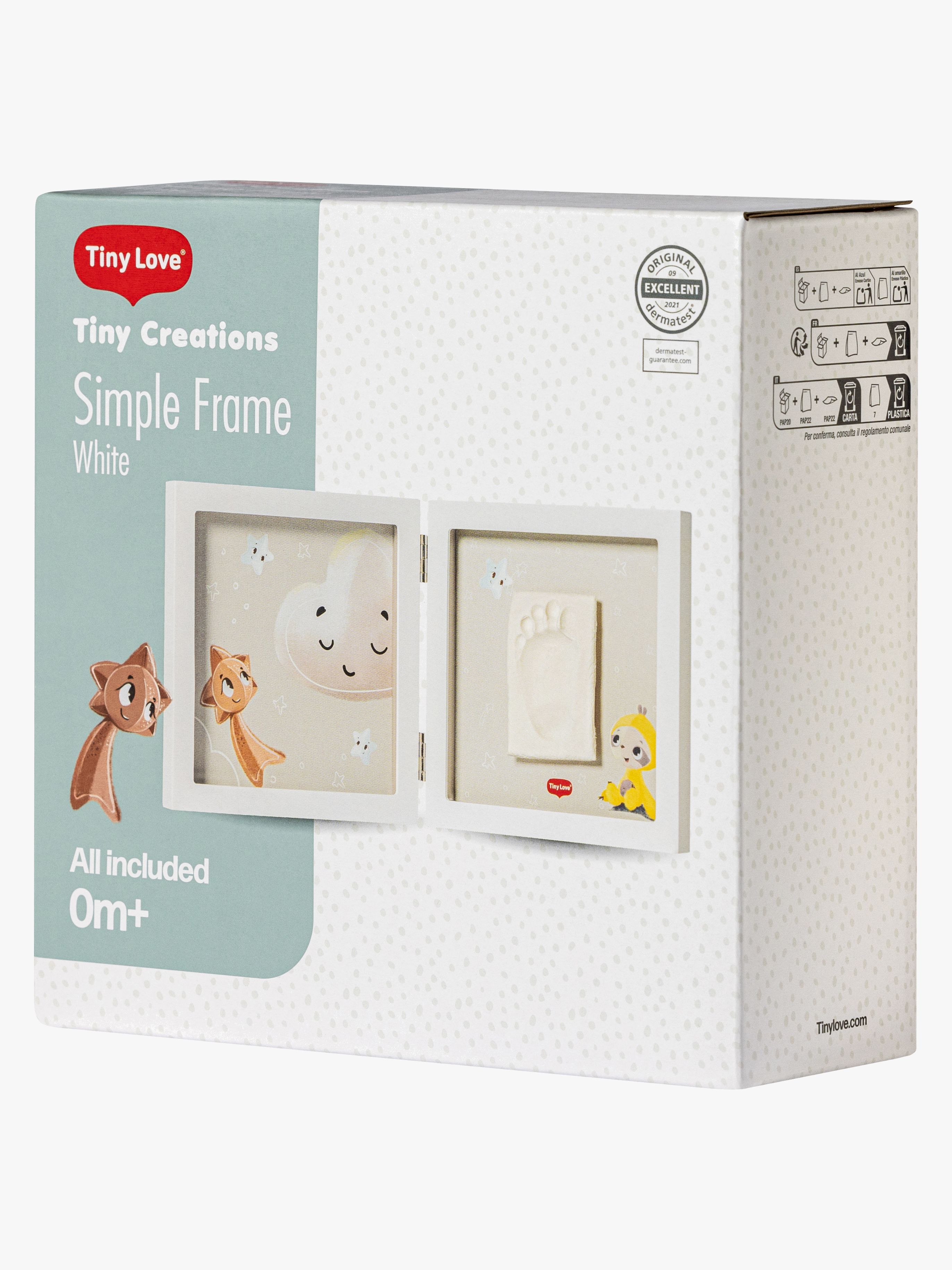 Tiny Love Babyprint Ramme Håndaftryk Enkel, Hvid