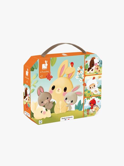 Janod Bondegårdsdyr Puslespil med Progressiv Sværhedsgrad 4-i-1 43 Brikker