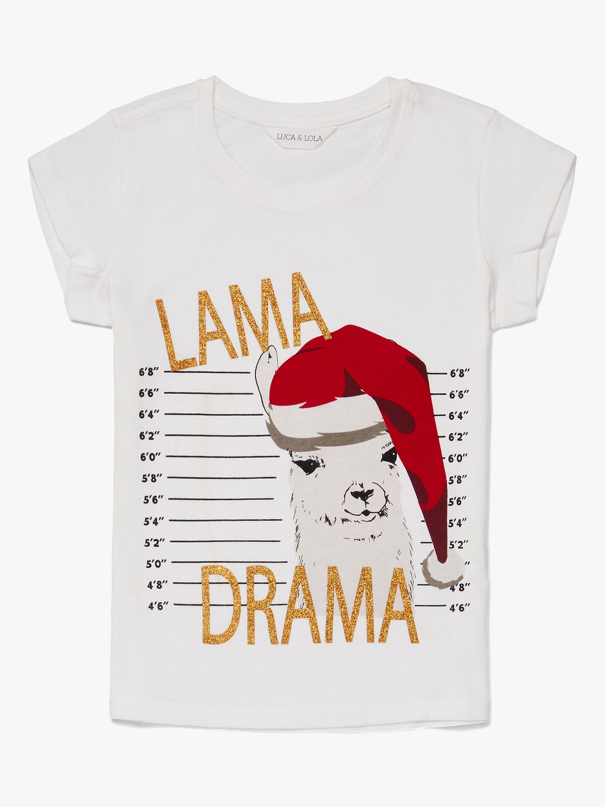 Luca & Lola Top Lama Drama, Bright White