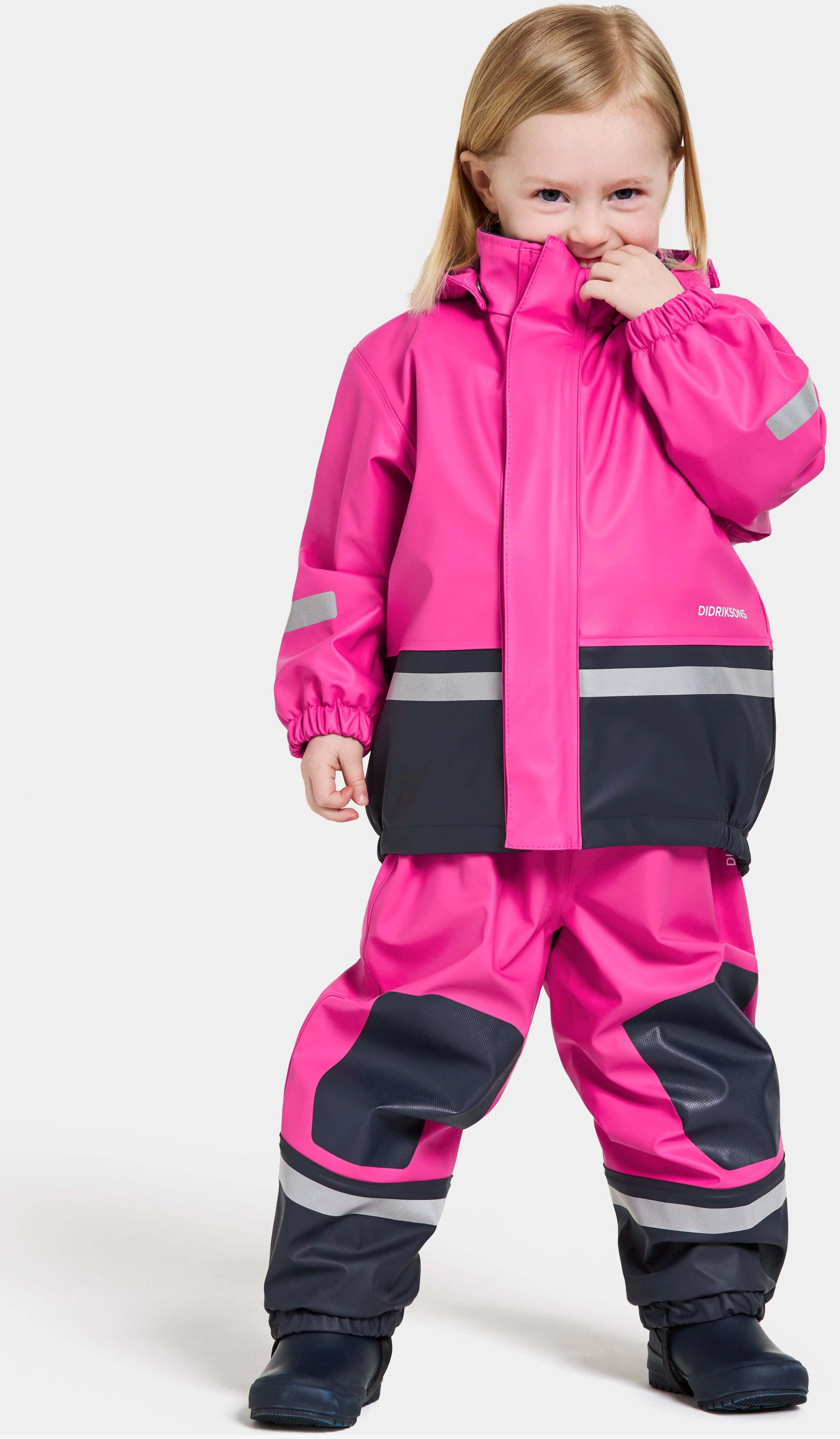 Didriksons Boardman Foret Regnsæt, Plastic Pink, 90, Regntøj børn - Bedst i test