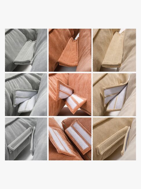 Meowbaby Puf Kvadrat Slimcord, Sandfarvet