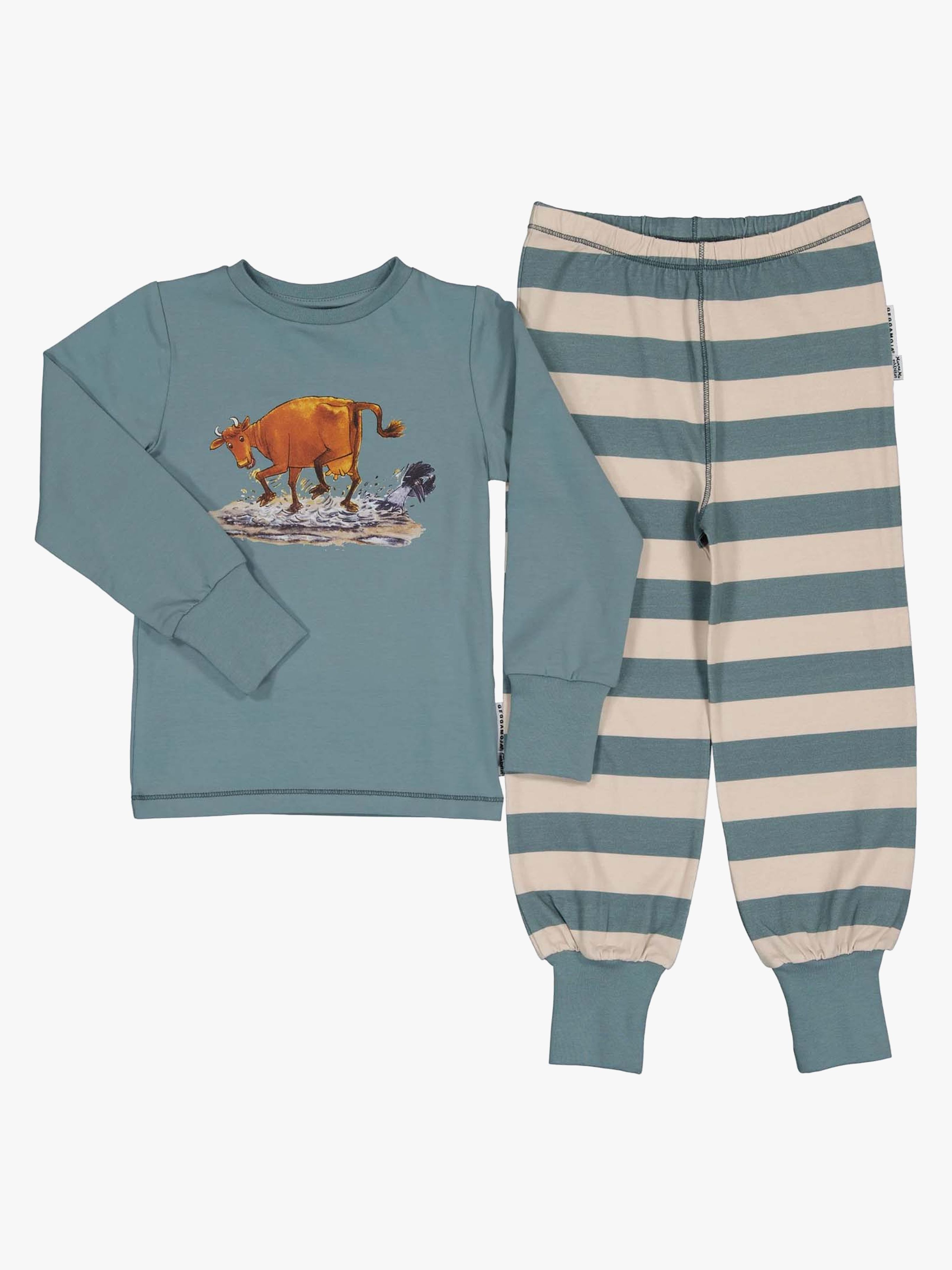 Geggamoja Mor Muh Og Kragen Pyjamas 2-Delt, Turkis, 110-116