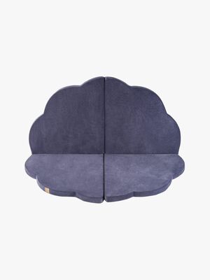 Meowbaby Foam Sammenklappelig Legetæppe Velour 160x160, Blå-grå