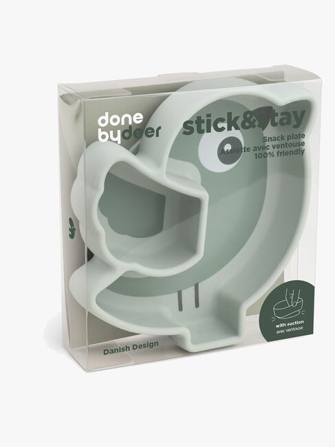 Done By Deer Stick & Stay Silikonetallerken Birdee, Green