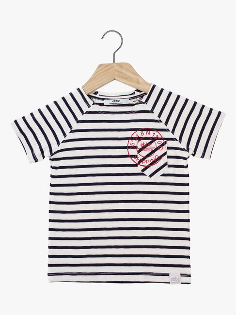 Ebbe Vallmo T-Shirt, Offwhite/Dark Navy