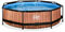 EXIT Wood Pool m. Filterpumpe 300x76 cm, Brun