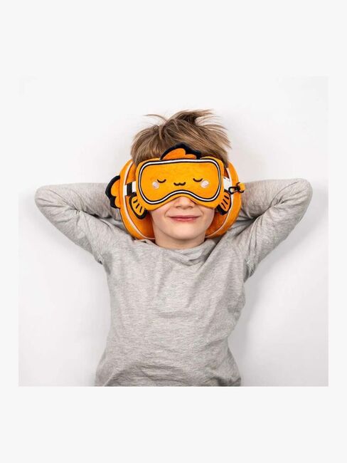 Relaxeazzz Plush Adoramals Rejsepude Og Øjenmaske, Finley The Clown Fish CUSHMask-353-4817_4a.jpg