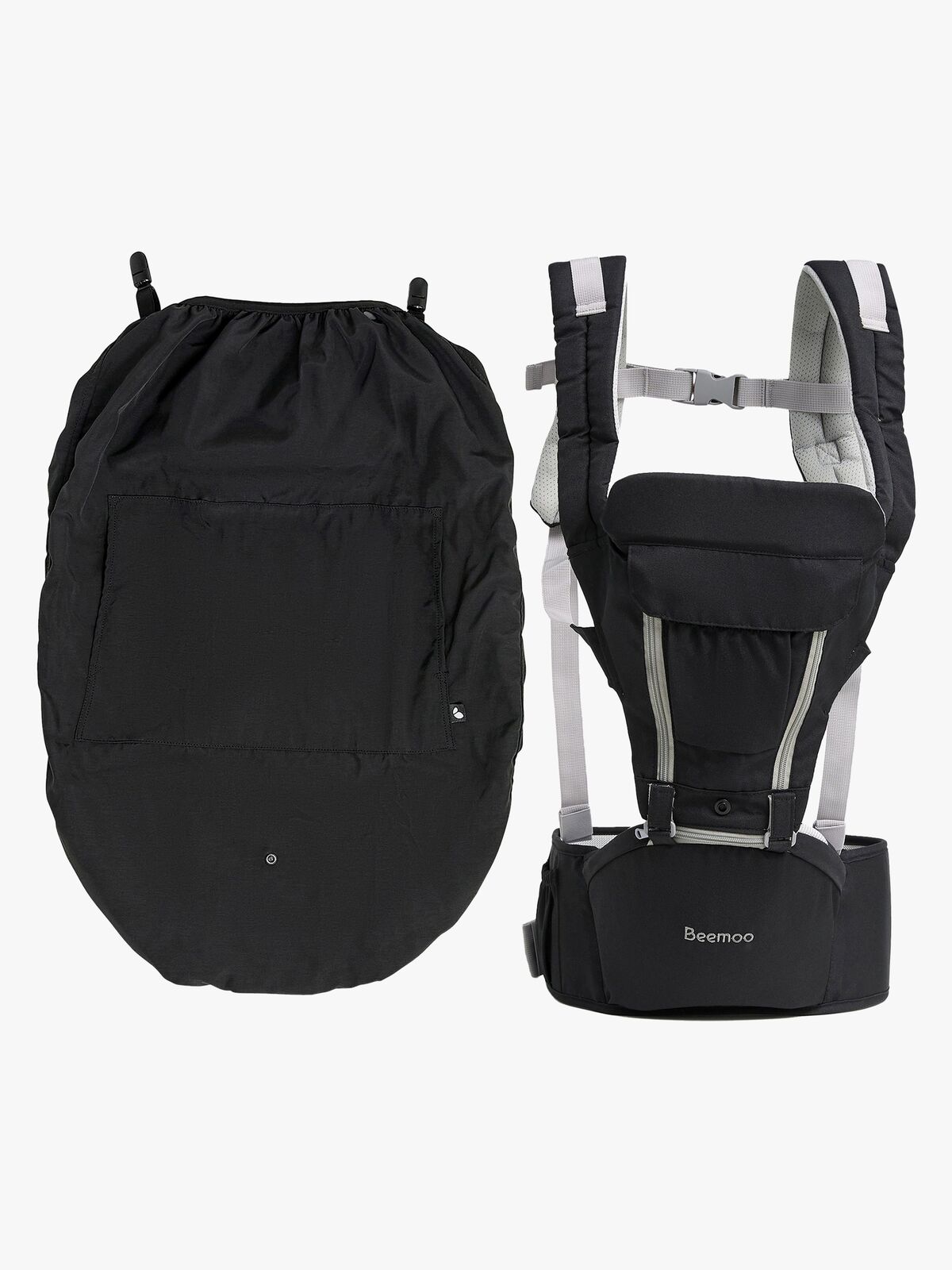 Beemoo CARE Carry Comfort 4-in-1 Bæresele & Hoftesæde inkl. Regnslag, Black