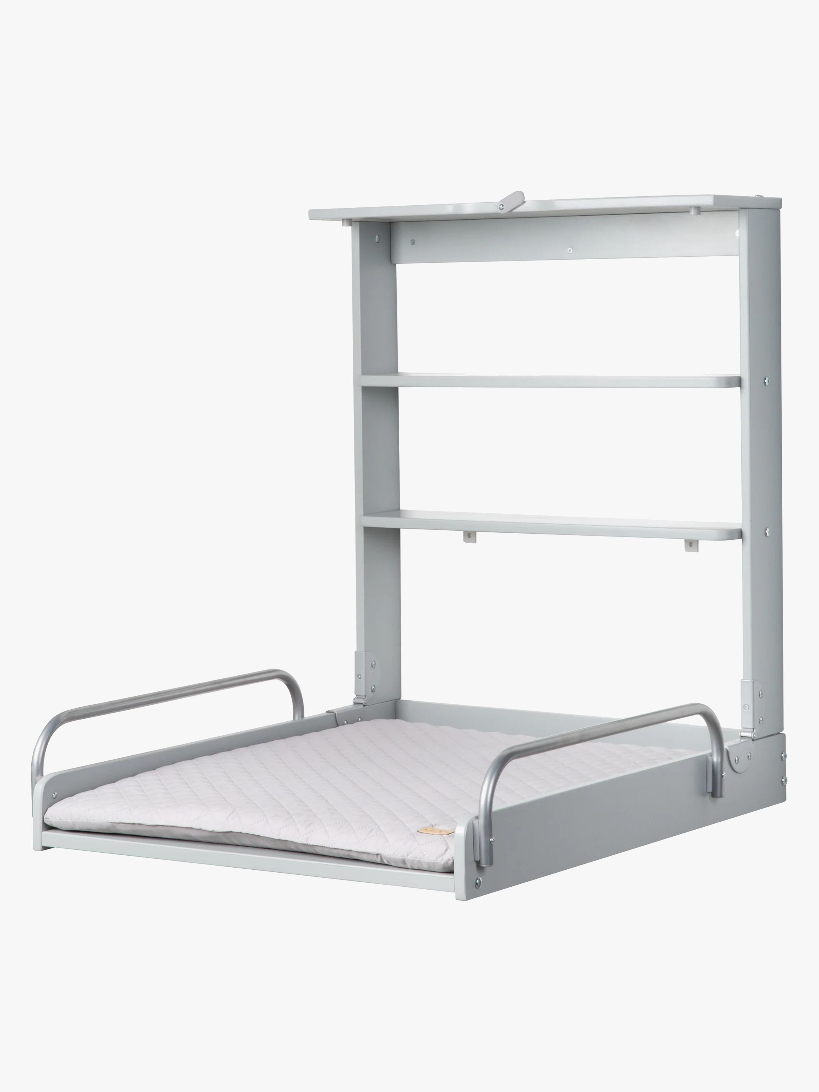 Roba Væghængt Puslebord & Puslepude, Taupe Lacquered/Silver Grey