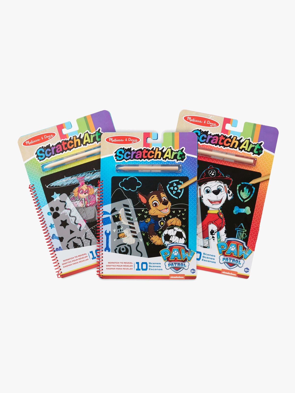 Melissa & Doug Paw Patrol Scratch Art Aktivitetssæt 3-pak