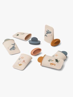 LIEWOOD Malik Mønstret Mini Isform 6-pak, Sea Creature/Sandy