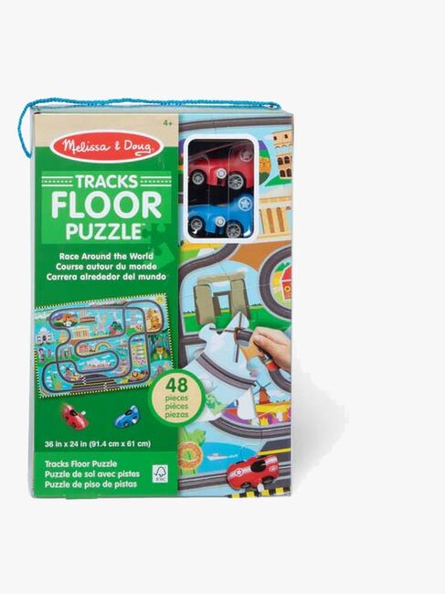 Melissa & Doug Racerbane Gulvpuslespil & Legesæt 48 Brikker