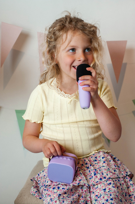 Lalarma Bluetooth-højttaler med Trådløs Mikrofon, Lilla