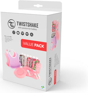 Twistshake Tableware Kit, Lyserød/Lilla/Hvid