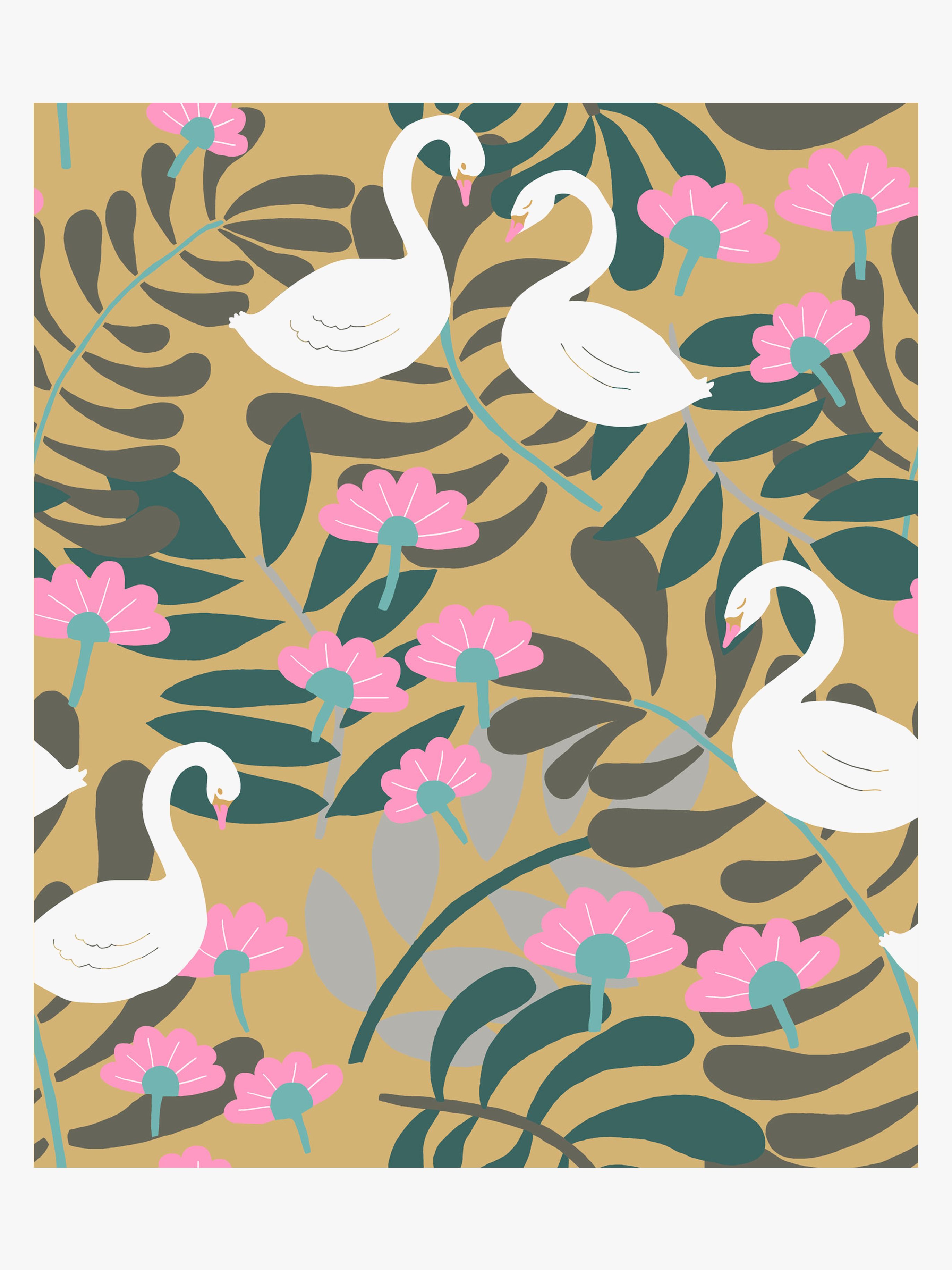 Petite Déco Tapet Swan, Guld