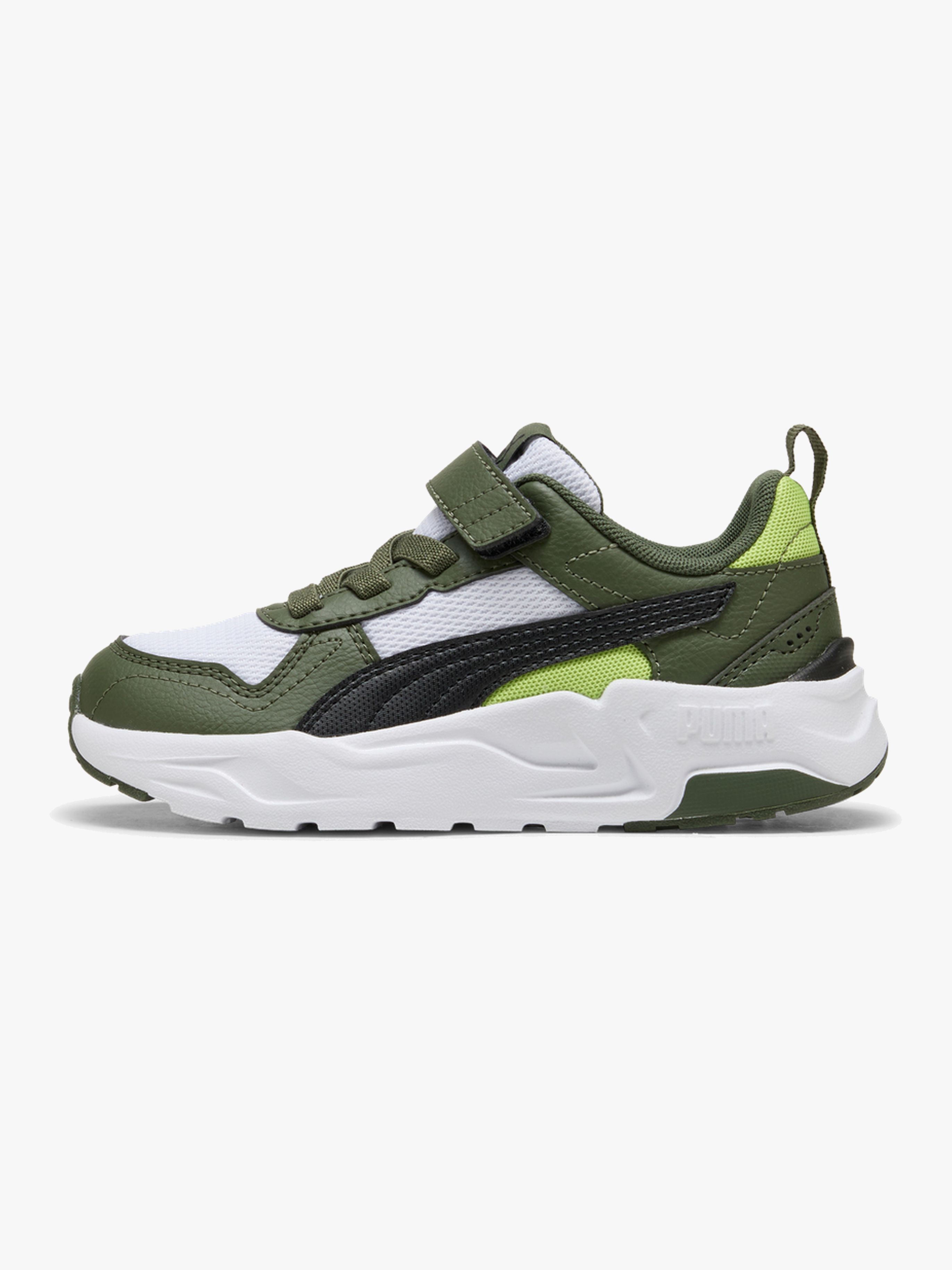 Puma Trinity 2 LT AC+ PS Sneakers, White/Moss Veil, 28