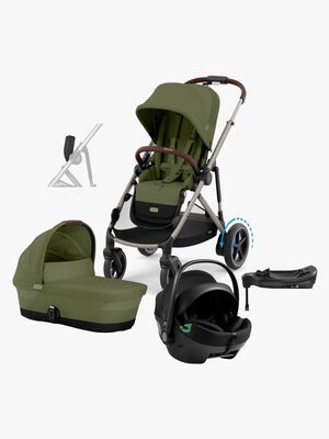 Cybex e-Gazelle S Duovogn inkl. Axkid GOKID Autostol Baby & Base, Moss Green/Taupe