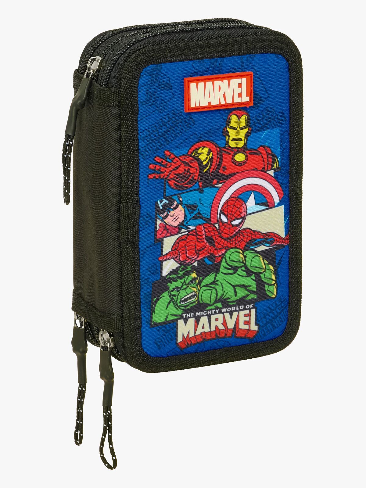 Marvel Avengers  Fyldt Penalhus med 3 Rum 37 Dele, Blå