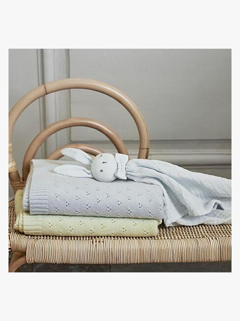 Elodie  Pointelle-strikket Tæppe 100x75, Bermuda Blue