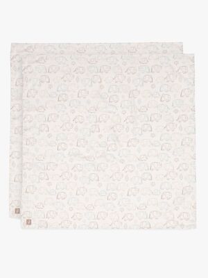 Jollein Tæppe/ Stofble i Musselin 115x115 cm 2-pak, Elephant Tales