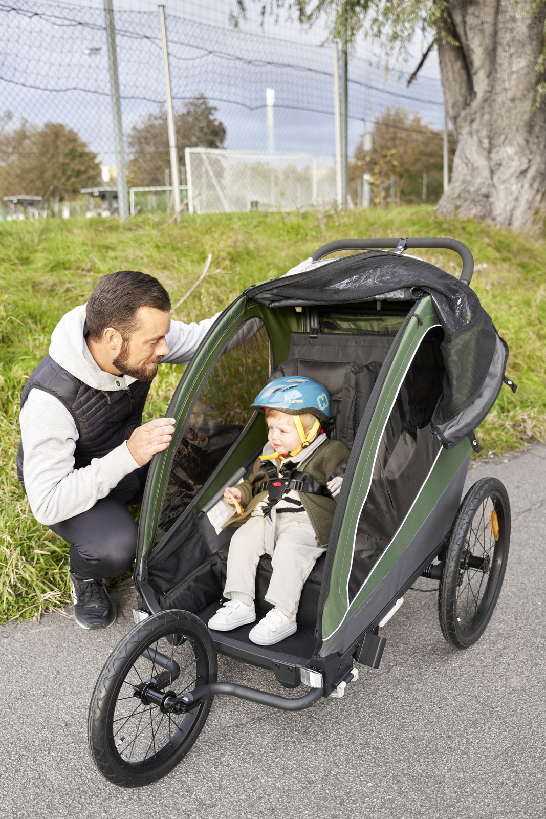 Beemoo Sporty Trail Cykelanhænger inkl. Løbesæt, Green